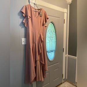 Dusty pink bridesmaid, mother, or formal dress.